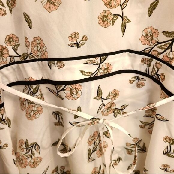 Motherhood Maternity Top Floral Zipper Piping Summer Sz L - Picture 3 of 12